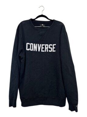 Converse Black Crewneck Sweatshirt with White Logo Size XXL Black
